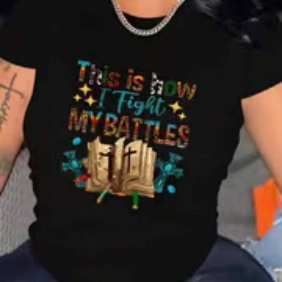 Camiseta impresa para hombres y mujeres - Negro - Ver 1