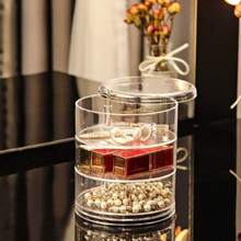 1pc Modern Minimalist Rotating Jewelry Box, Artistic & Practical, Perfect For Minimalist & Modern Home Styles - Three Floors - View 2