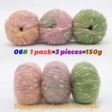 CHARM ELVES 3卷装多色渐变彩虹马海毛纱线,手工DIY编织材料,钩针细线,可用于制作时尚镂空针织衫、毛衣、帽子、围巾、披肩、背心、开衫等,男女皆宜。 - 3pcs=150g - 查看 14
