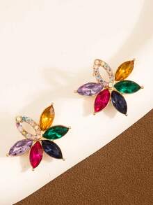 1 par de pendientes con diseño de trébol de moda talla grande vendidos, adecuados para uso diario, gran regalo para amigos (color aleatorio) - Multicolor - Ver 2