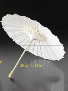 Classic White Paper Umbrella - UV Protection, Manual Open/Close, Suitable For Weddings, Photography, Cosplay, Parties - Multicolor - View 6