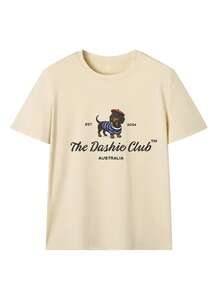 Camiseta de mujer estampada de manga corta para verano, tela de poliéster, estilo multifuncional, corte regular, peso 180 gramos, 1 unidad. - Albaricoque - Ver 4