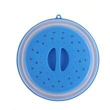 Nắp đậy thức ăn dùng trong lò vi sóng 10 inch và rổ rửa rau củ bằng silicon có thể gập lại - Tấm chắn bắn dầu mỡ, giá đựng chén đĩa và giá để ráo nước nhà bếp, dùng để chuẩn bị bữa ăn, màu xám than. [Bộ đôi hoàn hảo] Nắp đậy thức ăn và tấm lót dùng trong lò vi sóng 10 inch - Nhiều màu - Xem 24