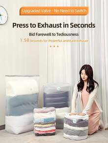 1pc Large Capacity 3D Vacuum Storage Bag, Suitable For Clothes And Blankets, Household Organizer Essential - View 5