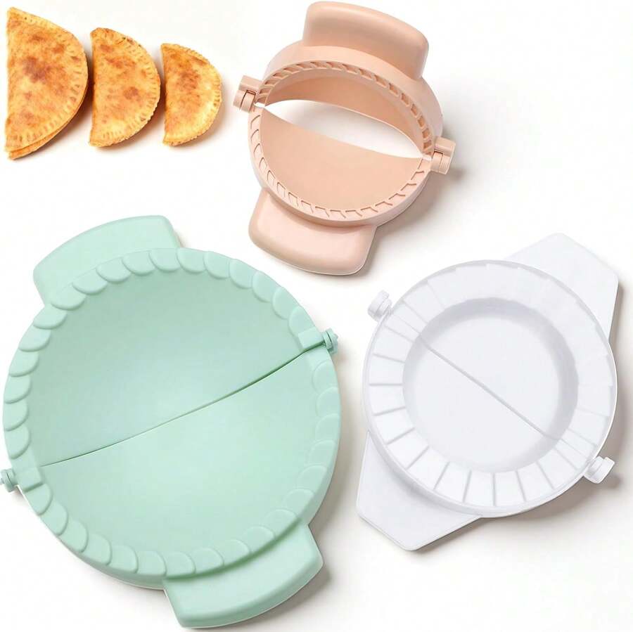 Ferrochef 3 Pcs  And Sandwich Sealer Set 8.27'' \/ 6.10'' \/ 3.94'', Large Medium Small Size Empanada Maker For Dumplings, Pie Crust, Sandwich, Hand Pies (Green, White, Pink) - Apricot - View 1