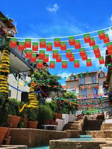 20pcs/Set Portugal National Flag Mini Flags Bunting Decorations, Suitable For School, Party, Patriotic Holiday, Sports Event, World Cup Fan Party/Sports Theme Birthday Party Gift, Home Decor, Sports Event Background Decor, Fan Birthday/Sports Theme Party/Club Decoration - B - View 2