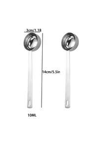 1/2pcs 304 Stainless Steel Measuring Spoon With Hanging Hole Long Handle Coffee Measuring Spoon, Protein Powder Gram Spoon, Kitchen Baking Seasoning Spoon - Silver - View 9