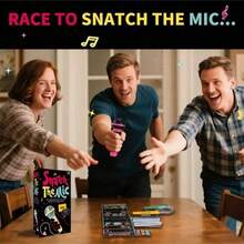 Grab Mic Game Tabletop Microphone Grabbing Game, 250 Lyric Voice Changer, Family Karaoke Party Game, 2-10 Players Fun Board Game, Family Party Ice Breaker Tool, Add More Fun To Parties, Christmas Gift - 彩色 - 查看 4