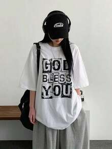 Women's Short-Sleeved T-Shirt, Round Neck, Loose Fit For Summer - 白色 - 查看 7