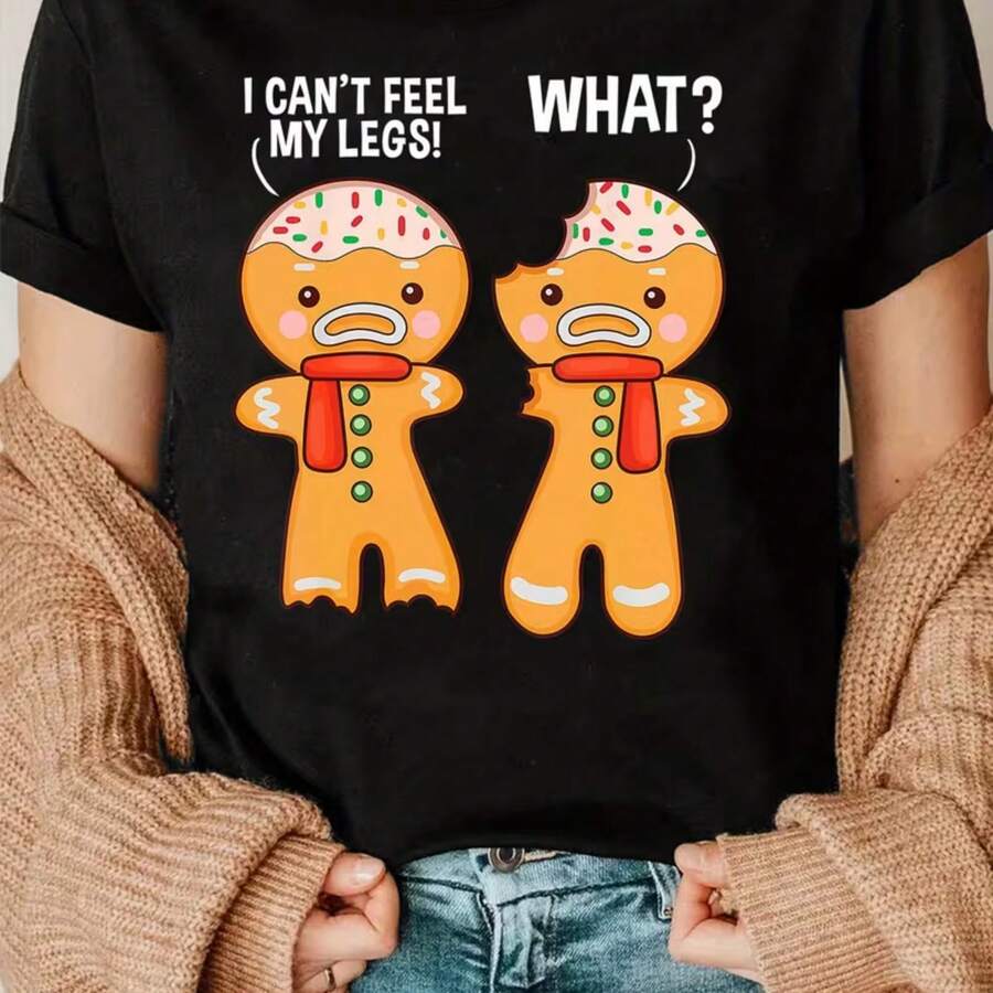 Printed T-Shirt For Men And Women - 黑色 - 查看 1