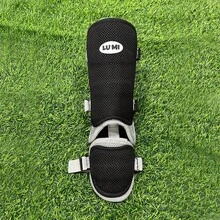 Protector de pierna ambidiestro para bateador de béisbol/sóftbol con protección reforzada de plástico para la espinilla y el pie - Azul - Ver 2