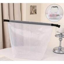 Waterproof Storage Bag, Fitness Clothing, Swimming Bathroom, Large Capacity Drawstring, Men's And Women's Outdoor Toiletries Bag - Large White - View 2