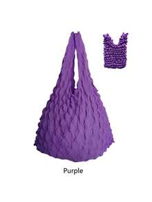 New Stretchable Bag With Wrinkle, Bubble Wrap And Multi-Functional Elastic Shopping Bag Features. It Is Machine Washable, Suitable For Travel Shopping And Daily Errands. - Multicolor - View 10