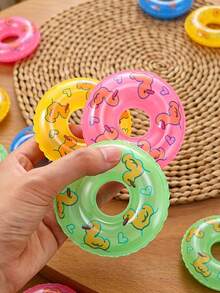 3pcs/6pcs Mini Swimming Rings, Small Pet Swimming Props, Pool Floating Decorations, Suitable For Swimming Pool Party, Mini Pet Swimming Rings, Duck Pattern, Small Pet Swimming Rings, Pet Swimming Pool Party Swimming Rings, Suitable For Summer Pet Swimming Pool Friendly Party Games, Pet Bathing, Turtle Swimming Rings, Pool Decorations. - Multicolor - View 11
