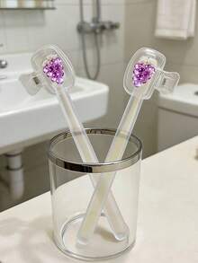 1/2pcs Grape Shaped Toothbrush Holders,Fun Fruit And Flower Theme,Cute Design Travel And Home Organizers With Clear Lids, Compact And Portable Design For Easy Carrying, Protects Toothbrush Heads, Features Dual Drainage And Ventilation, Suitable For Home, Dormitory, And Travel Use | Cute Toothbrush Head Organizer, Ideal For Bathroom Storage, Suitable For Home And Dormitory Use,Fun Design Toothpaste And Toothbrush Combo, Perfect For On-The-Go. - Multicolor - View 6