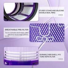 For V11 Vaccum Replacement Filter Adapted To V11 And V15 Cordless Vacuum Replacement Filters - Compatible With SV14 Animal And V15 Detection Models(Not Compatible With V12 And V10 Filters - Purple - 2pcs Filter + 1pc Brush - View 6