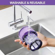 For V11 Vaccum Replacement Filter Adapted To V11 And V15 Cordless Vacuum Replacement Filters - Compatible With SV14 Animal And V15 Detection Models(Not Compatible With V12 And V10 Filters - Purple - 2pcs Filter + 1pc Brush - View 5