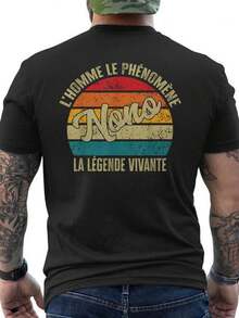 Nono T-Shirt, A Fun And Personalized Gift For Men - The Legendary T-Shirt With A Back Print - Fashionable T-Shirt For Men - Made With - Crew Neck - Soft And Breathable Material - Short Sleeves - Fashionable T-Shirt For Men - Made With - Crew Neck - Soft And Breathable Material - Loose And Comfortable For Summer. - Black - View 1