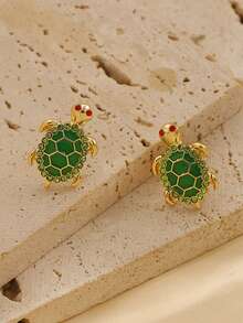 A Pair Jewelry Earrings With Lovely And High-Quality Turtle Designs Are Exquisite Gifts Suitable For Travel, Summer Beach Vacations And Daily Wear. - Blue - View 9