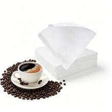 50/100/200pcs V-Shaped Coffee Filter Paper, Coffee Tea Filter Paper, Suitable For Filter Cup, Size V01/V02, White, 50pcs/100pcs/200pcs Per Pack, Made From Natural Wood Pulp, High-Quality Filter Paper Without Additives, Suitable For American Coffee, Home And Travel Pour-Over Coffee - Multicolor - View 3