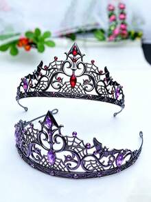 Bộ 1 vương miện hình dơi và mạng nhện phong cách Gothic – Màu đen, pha lê xanh, hoàn hảo cho Halloween, đám cưới và các bữa tiệc hóa trang, có thể dùng làm vương miện của Nữ hoàng bóng tối. - Nhiều màu - Xem 6