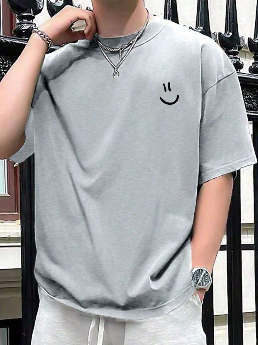 Manfinity Homme Men's Cartoon Graphic T-Shirt - Light Grey - View 1