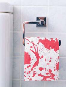 1 Rolle Halloween Blutig Muster Toilettenpapier, Mehrlagig Durchgehende Rolle, Blutig Thematisches Artikel, Entsetzliche Halloween Dekoration, Gruselige Halloween Party Deko, Halloween Süßigkeiten oder Trick Deko, Erzeugt Beängstigende Atmosphäre, Escape Room Deko, Heimdekoration, Badezimmer Deko - Verschiedenfarbig - Übersicht 3