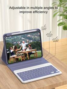 适用于 iPad 第 11 代（2025 款，A16）的 360 度旋转支架键盘保护套，采用 PU 皮革材质，配备可拆卸无线蓝牙键盘（内置 150mAh 电池），兼容 iPad 第 11 代/第 10 代、Air4/Air5/Air6/Air7 10.9 英寸（M2）、2024 款（M3）以及 10.2 英寸 iPad，包含无线键盘和 Apple Pencil 收纳槽，支持自动睡眠/唤醒功能，灰紫色。 - 淺灰紫 - 查看 8