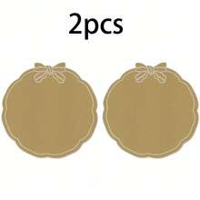 1/2/4pcs, Festive Bow Fabric Placemat, Suitable For Wedding Party Table Decoration Placemat, PVC Hot Stamping Placemat Simple Fashion Table Mat, Coffee Machine Mat, Non-Slip Heat Insulation Mat, Suitable For Wedding Parties, Festive Celebrations, Picnic Camping, Birthday Banquet Table Decoration Placemat - Multicolor - View 23