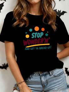 Motivational Phrase With Vibrant Colored Circles That Inspire Energy And A Positive Attitude To Achieve Your Goals With Confidence And Joy. Comfortable Casual Women's T-Shirt For Everyday Wear. - 黑色 - 查看 8