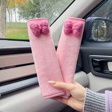2 piezas Almohadillas para el hombro del cinturón de del coche, diseño de lazo lindo, cubierta protectora del cinturón de - Funda para la almohadilla del cinturón de - Ver 5