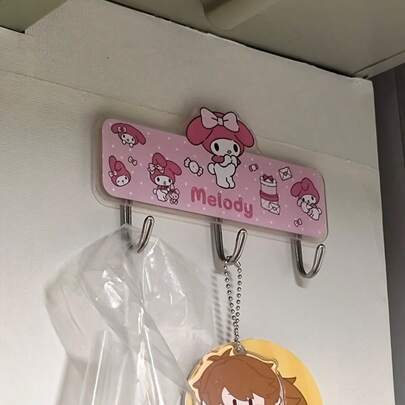 1 móc dán Sanrio, dùng để treo khăn, túi xách, dụng cụ nhà bếp, chìa khóa, trang trí phòng khách, nhà bếp, phòng tắm, phòng ngủ, văn phòng, móc dán dễ thương đa năng.