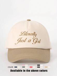 1顶户外刺绣“Just A Girl”撞色棒球帽，可调节防晒休闲帽，适合春秋季旅行，百搭遮阳帽，Y2K风格，适合年轻人、海滩、度假 - 棒球帽 - 查看 17