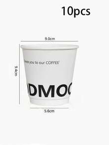 Bộ 10/25/50 cốc giấy cà phê hai lớp dùng một lần ODMOOD màu trắng, dung tích 330ml, thích hợp cho các buổi họp mặt gia đình và tiệc chiêu đãi doanh nghiệp. - trắng - Xem 10
