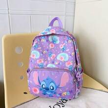 1 chiếc ba lô nhẹ, có thể điều chỉnh kích thước, dung tích lớn, in hình hoạt hình Stitch dễ thương, được cấp phép chính thức bởi Disney. - Màu be - Xem 7