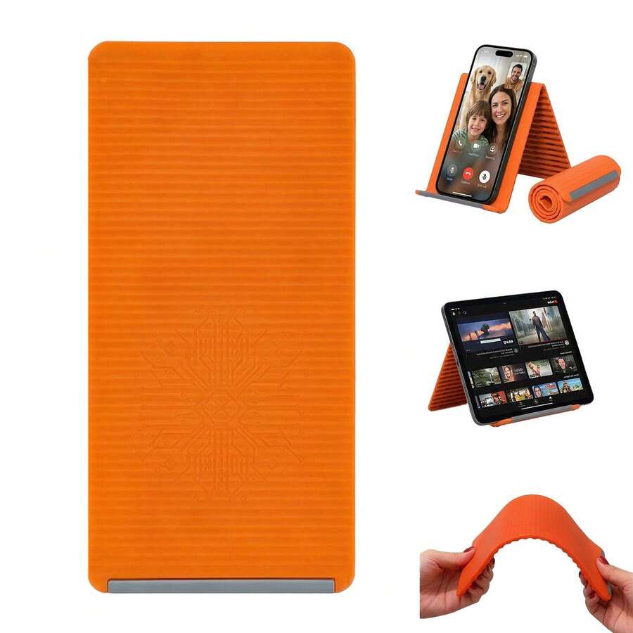 Foldable Silicone Phone Stand, Soft Silicone Aluminum Alloy Airplane Phone Holder, Can Be Folded Into Any Shape, Adjustable Non-Slip Desktop Stand, Suitable For Home, Office, Travel, Outdoor, Hiking, Cycling