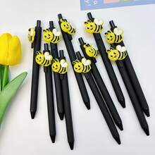 5/10支装黑色蜜蜂图案圆珠笔，书写流畅，高品质文具，学生返校礼物，派对礼品，适合日常书写和办公使用 - 蜜蜂主題 - 查看 5