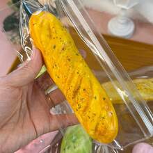 1个柔软Q弹法棍面包玩具，超柔软减压玩具，硅胶食物玩具礼品 - 彩色 - 查看 1