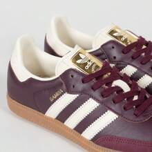 Adidas Samba OG Maroon Gold Metallic (Women's) - Maroon - View 8