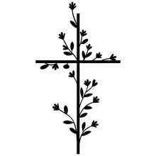 Cross And Flower Plant Stickers, Flower Cross Car Stickers, Plant Notebooks, Water Bottles, Bumpers, Faith Stickers - A - View 9