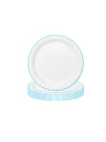 White Background With Blue Trim