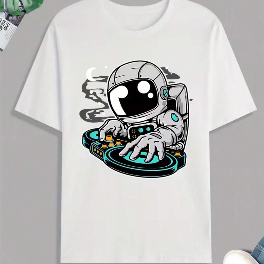 Camiseta impresa para hombres y mujeres - Blanco - Ver 1