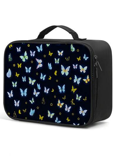 Cute Unicorn Print Lunch Box Bag,Fairy Tale Whimsical Butterfly,Fresh-Keeping,Spacious & Portable,Portable With Handle, Reusable Waterproof Food Tote For Work,School Travel Picnic Hiking Beach Camping,Girls Lunch Bag,Girls Gift