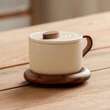 Limoges France Giftable Coffee Set|Vintage Textured Cappuccino Cups & Saucers With Lids|Straight-Wall Design|Artisan Ceramic For Espresso Lovers - Multicolor - View 14