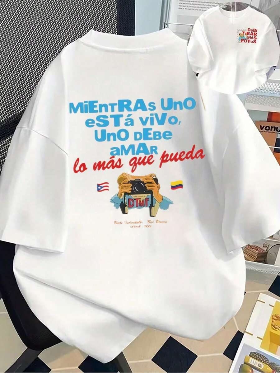 Puerto Rico Bunny "DtMF" Fun Frog Unique Print Women's 100% Cotton Loose Fit T-Shirt, Custom Made, Summer Wear, Plus Size Summer Tops, K-Pop Warrior Series, Pure Cotton Tops, Women's Clothing, Women's Summer Wear, Knitwear, Party Outfits, Plus Size Women's Clothing, Plus Size Women's Crew Neck Loose Fit Tops, Best Friend Outfits, Vacation Wear, Casual Activewear, Women's Activewear, Women's Clothing Tops, Women's Promotional Wear, Unisex, Teen Clothing, Basic T-Shirts, Women's Summer Wear, Summer, Winter, Festivals, Mother's Day, San Juan, Eid Al-Fitr, Parties, Beaches, Weddings, Graduation Ceremonies, Gyms, Prom, Elegant, Casual, Vacation, Sports, Luxury, Formal, Country, Millennial, Fashion, Sequins, Piping, Puerto Rican Bunny "DtMF" Fun Frog Unique Print, Polka Dots - trắng - Xem 1