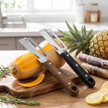 304 Stainless Steel Sugarcane Peeler Knife With Anti Slip Plastic Handle, Multi Purpose Fruit And Vegetable Peeler,For Pineapple, Pumpkin, Sugarcane And More, Manual Sugarcane Cutter, Bottle Opener, Suitable For Home Kitchen Restaurant Accessories - Multicolor - View 3