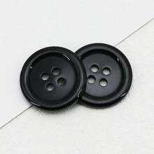 100pcs/Pack, 4-Hole Thin Rim Resin Buttons, Suitable For Shirts, Home Textiles, Crafts, Clothing Sewing Accessories - Four Black Eyes - View 6