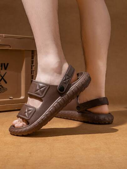 Dép đi trong nhà unisex hai quai, màu trơn, quai sau điều chỉnh được, đế dày, đế mềm mại, thoải mái, thích hợp sử dụng trong nhà, phòng tắm, vòi sen, nhà ở.