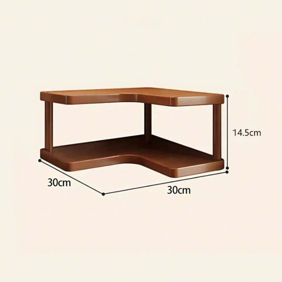 Versatile 2-Tier Wooden Storage Rack for Kitchen and Tea Room, Countertop Organizer with Decorative Desktop Multi-Layer Storage Shelf - Placa de capa D-2 - Ver 1