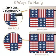 1pc, Home Decor, American Flag Pattern Printed Table Skirt, Kitchen Small Curtain, Kitchen Cabinet Cover, With Curtain Holes, Easy To Hang, Rectangular, Machine Woven, Machine Washable, Kitchen Decoration And Accessories, Perfect For Kitchen Cabinets And Home Decor - Multicolor - View 8